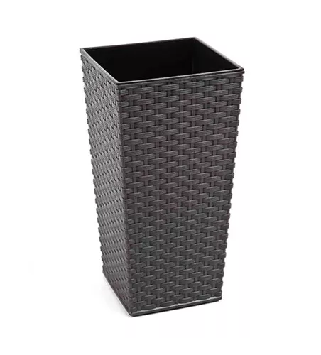 Siena Garden Pflanzkübel Paris, eckig, 25x25x46,5 cm Rattanoptik in graphit Kunststoff  Siena Garden Pflanzkübel Paris, eckig, 25x25x46,5 cm Rattanoptik in graphit Kunststoff