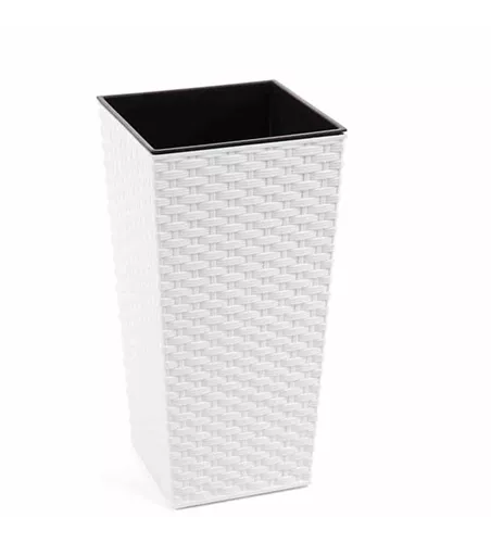 Siena Garden Pflanzkübel Paris, eckig, 30x30x57,0 cm Rattanoptik in weiß Kunststoff Siena Garden Pflanzkübel Paris, eckig, 30x30x57,0 cm Rattanoptik in weiß Kunststoff