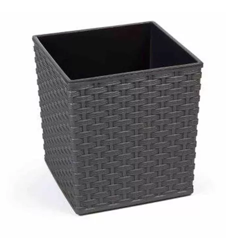 Siena Garden Pflanzkübel Marle, eckig, 30x30x31,0 cm Rattanoptik in graphit Kunststoff 