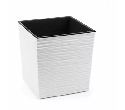 Siena Garden Pflanzkübel Biron, eckig, 40x40x41,5 cm Rillenoptik weiß Kunststoff Siena Garden Pflanzkübel Biron, eckig, 40x40x41,5 cm Rillenoptik weiß Kunststoff