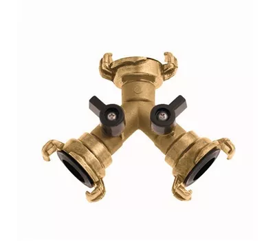 Siena Garden Messing Zweiwege Verteilerstück mit 3xSchnell-Kupplungen  Siena Garden Messing Zweiwege Verteilerstück mit 3xSchnell-Kupplungen