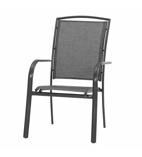 Siena Garden Stapelsessel Livorno, 75x62,5x99 cm anthrazit/silber