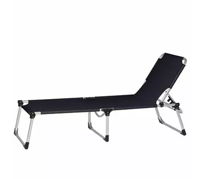 Siena Garden Dreibeinliege XXL silber/schwarz Aluminium/Textilene  Siena Garden Dreibeinliege XXL silber/schwarz Aluminium/Textilene