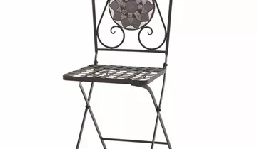 Siena Garden Como Klappstuhl 37 x 36 x 90 cm matt schwarz mit mosaikoptik 