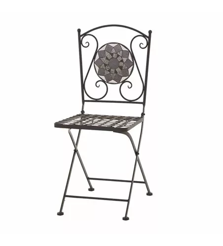 Siena Garden Como Klappstuhl 37 x 36 x 90 cm matt schwarz mit mosaikoptik 