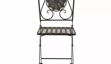 Siena Garden Como Klappstuhl 37 x 36 x 90 cm matt schwarz mit mosaikoptik 