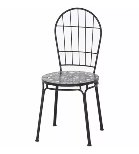 Siena Garden Como Klappstuhl 49 x 43 x 93,5 cm matt schwarz mit mosaikoptik 