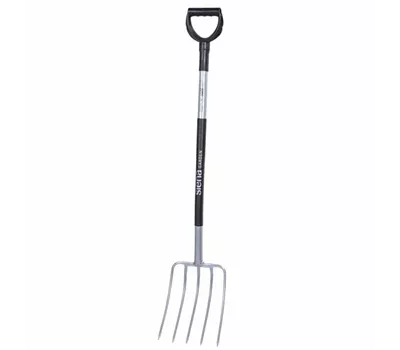 Siena Garden Kompostgabel Ergoline mit 5 Zinken 100 cm silber und schwarz, Stahl  Siena Garden Kompostgabel Ergoline mit 5 Zinken 100 cm silber und schwarz, Stahl