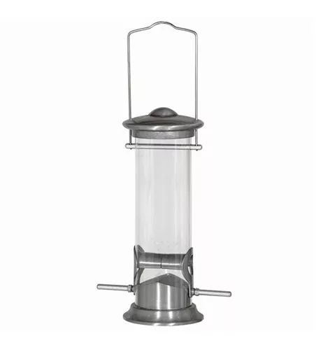 Siena Garden Futtersäule für Mischfutter, 24x16x9 cm silber Aluminium