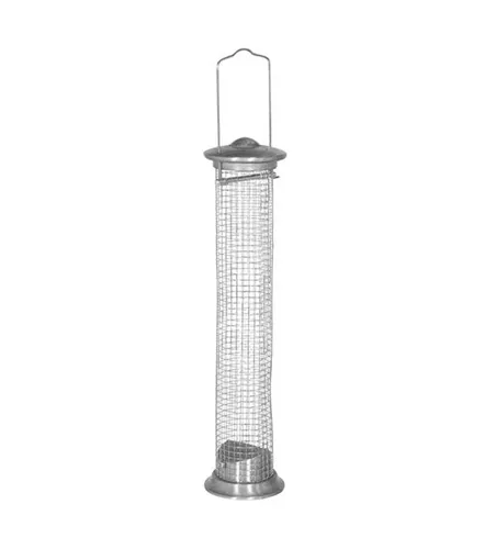 Siena Garden Futtersäule für Nüsse Ø 9x39 cm silber Aluminium