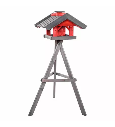Siena Garden Vogelfutterhaus Nr. 77, 46x51x34 cm, rot und grau Fichtenholz