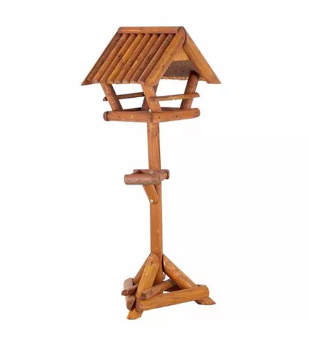 Siena Garden Vogelfutterhaus, 54x43x136,5 cm braun Fichtenholz