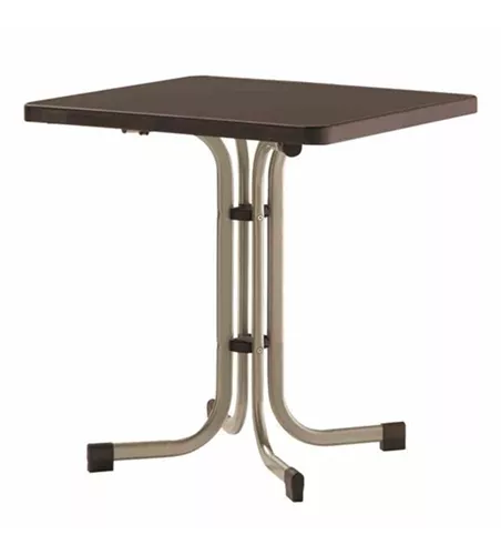 Sieger Klapptisch 70x70cm champ./Mecalit mocca Stahl