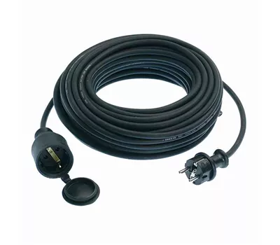 AS-Schwabe Gummi-Verlängerungsleitung 25 m, schwarz AS-Schwabe Gummi-Verlängerungsleitung 25 m, schwarz