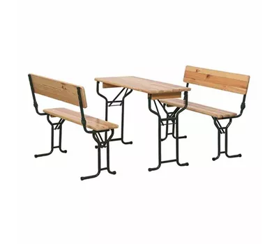 Festzeltgarnitur mit Rückenlehne 3-teilig 110x50cm