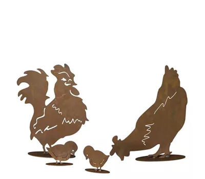 H.G-Deko Hühnerfamilie 4-teilig: Hahn, Henne, zwei Küken H.G-Deko Hühnerfamilie 4-teilig: Hahn, Henne, zwei Küken