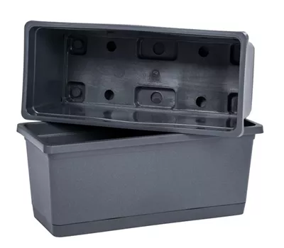 Balkonkasten Rimini, anthrazit 40 cm, mit Untersetzer Balkonkasten Rimini, anthrazit 40 cm, mit Untersetzer