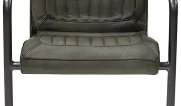 fleur ami JACOB Freischwinger mit Armlehne, 63x55/87 cm, Wachsleder patina-grün, schwarze runde Beine