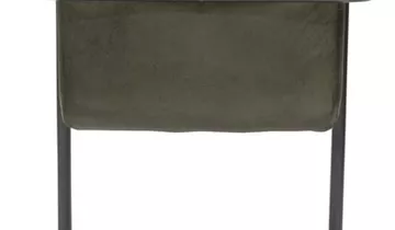 fleur ami JACOB Freischwinger mit Armlehne, 63x55/87 cm, Wachsleder patina-grün, schwarze runde Beine