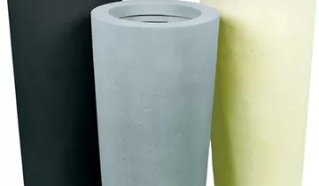 fleur ami POLYSTONE CONICAL Pflanzgefäß, 48/110 cm, grau