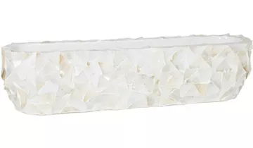 fleur ami MUSCHEL Tischgefäß, 90x20/20 cm, Perlmutt weiß