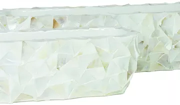 fleur ami MUSCHEL Tischgefäß, 90x20/20 cm, Perlmutt weiß