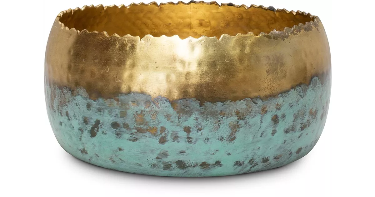 Herzförmiges Schmucktablett Aus Aluminium – Goldfarben, Gehämmerte Oberfläche | 15,2 X 14,9 Cm | Für Schmuck, Schlüssel & Deko
