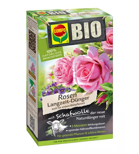 Compo BIO Rosen Langzeit-Dünger mit Schafwolle 