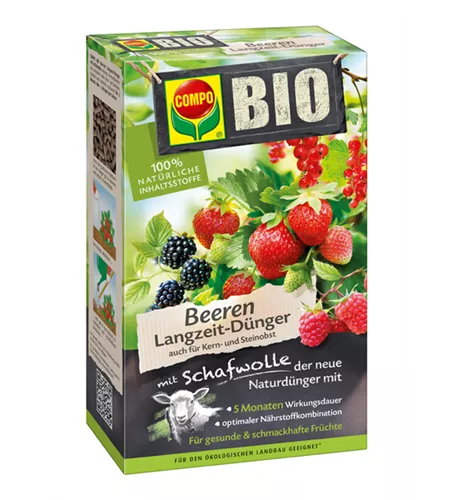 Compo BIO Beeren Langzeit-Dünger mit Schafwolle  Compo BIO Beeren Langzeit-Dünger mit Schafwolle