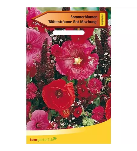 Sommerblumen 'Blütenträume Rot Mischung'