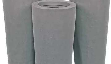 fleur ami POLYSTONE CONICAL Pflanzgefäß, 48/110 cm, grau
