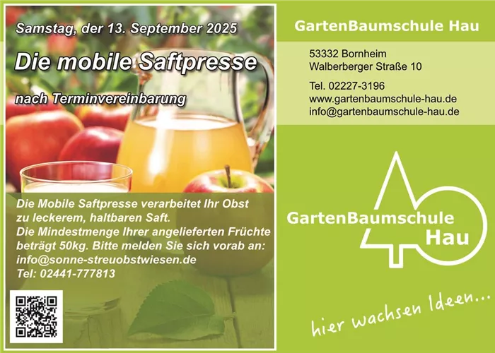 Die mobile Saftpresse Die mobile Saftpresse